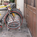Rastrelliera Porta Biciclette 4 Posti 110x33x27 cm in Acciaio Argento-2