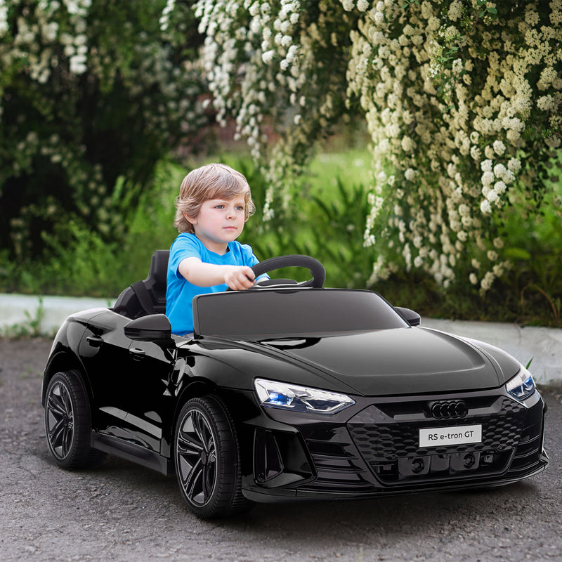 Macchina Elettrica per Bambini 12V con Licenza Audi E-Tron GT Nera-2