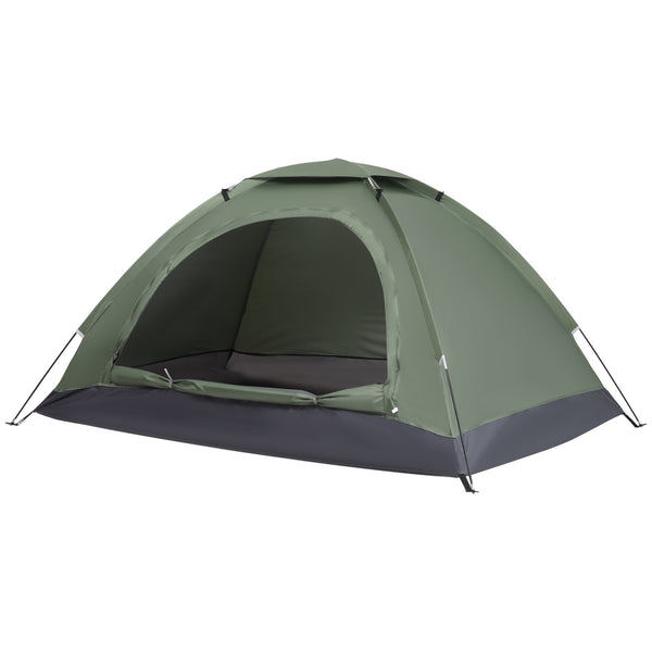 online Tenda da Campeggio 2 Posti  206x152x110 cm con Porta a Cerniera Zanzariera e Finestre a Rete Verde