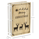 Calendario Avvento di Natale a forma di Libro 22x7x32 cm con Temi natalizi in Legno Bianco-3
