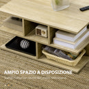 Tavolino da Caffè a 2 Livelli 70x70x36,5 cm con Ripiani Aperti in Truciolato color Legno-5