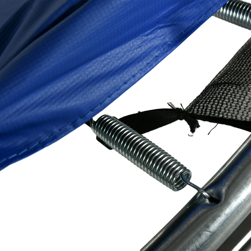 Trampolino Elastico con Scaletta e Rete di Sicurezza Ø180x200 cm in Acciaio e Plastica Blu-8