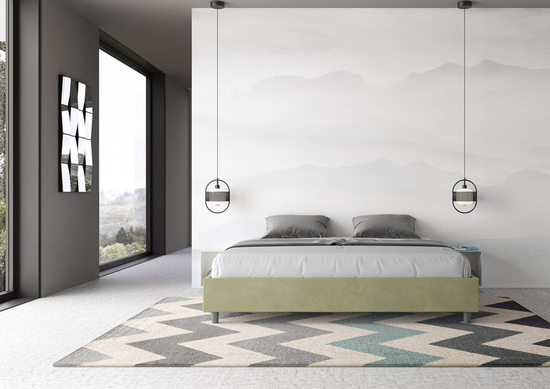 Letto Matrimoniale Extra Large Azelia Tè Verde Varie Misure-2