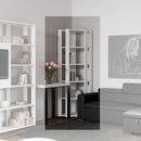 Libreria Angolare Moderna 5 Ripiani 60,3x60,3x205 cm in nobilitato Bianco-2