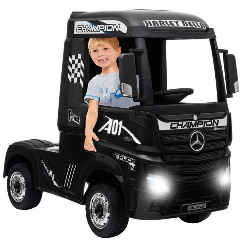 Camion Elettrico Truck per Bambini 12V Mercedes Actros Bianco-9