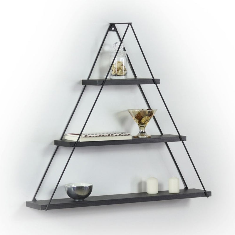 Mensola triangolare Moset 3 ripiani nero – acquista su Giordano Shop