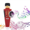 Microfono Karaoke Wireless Speaker Musica Bluetooth con USB per Feste Rosso-3