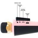 Microfono Karaoke Wireless Speaker Musica Bluetooth con USB per Feste Rosa-2