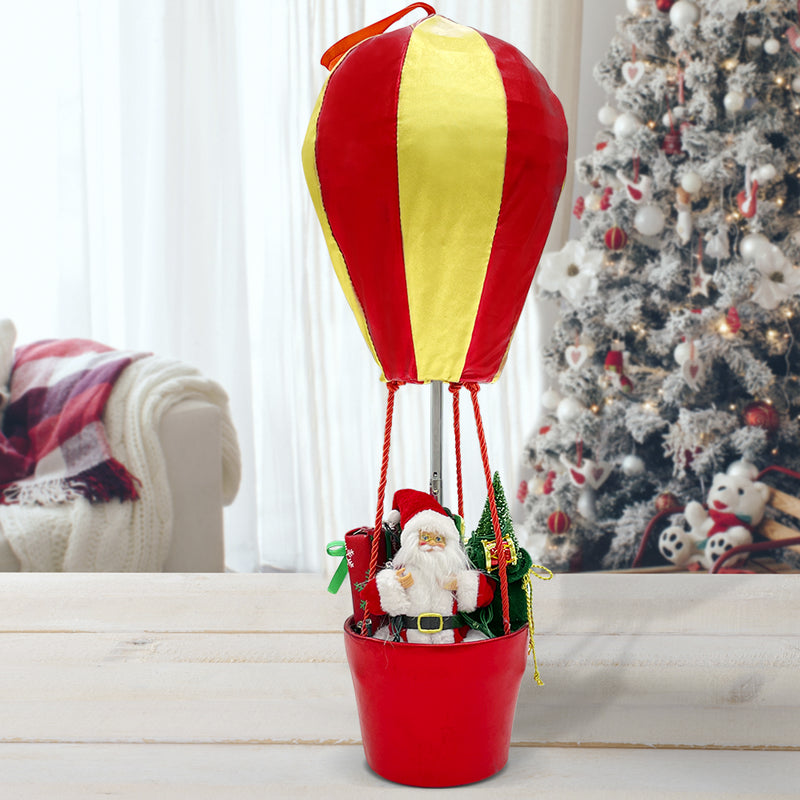 Babbo Natale con Mongolfiera H60 cm con Luci e Suoni-2