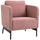 Poltroncina 73x74x82 cm in Velluto a Coste Rosa