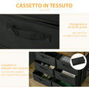 Appendiabiti da Terra con Mobile 6 Cassetti  63,5x40x172,5 cm in Tessuto e Ripiano Aperto Nero e Marrone-5