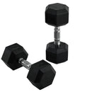 Set 2 Manubri Esagonali da 10kg per Workout in Palestra Casa e Ufficio  in Metallo e Gomma  Nero-1