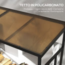 Legnaia con Tetto 185x67x185 in Metallo Nero-5