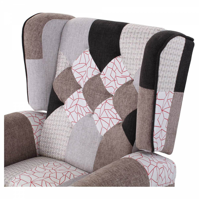 Poltrona Relax Reclinabile in Tessuto Patchwork