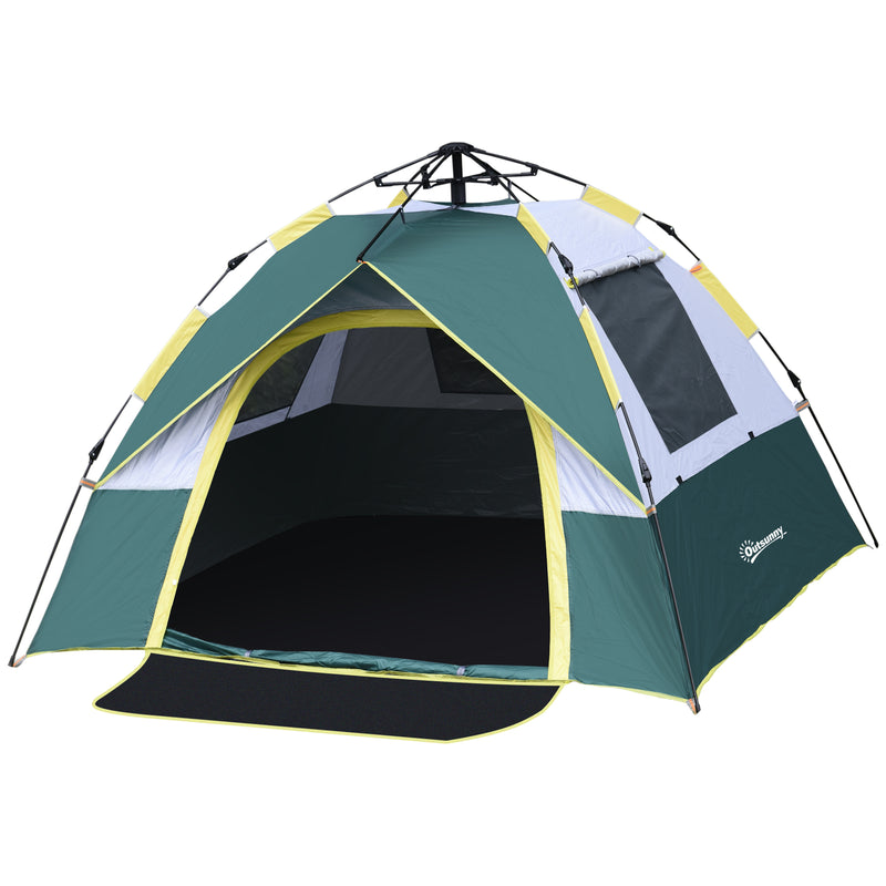 Tenda da Campeggio Automatica per 2 Persone con Tasche Interne e Tappetino  205x195x135 cm Verde – acquista su Giordano Shop