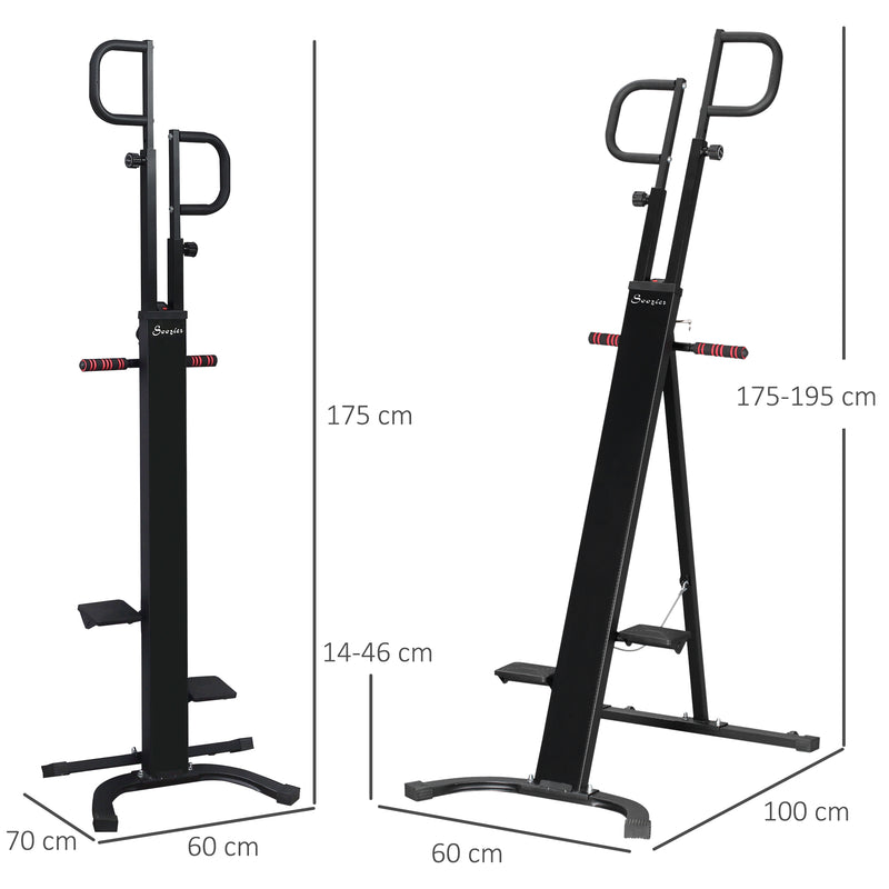 Vertical Climber Altezza Regolabile 100x60x175-195 cm con Monitor LCD in Acciaio e ABS Nero-3