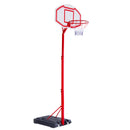 Canestro Basket Autoportante 210-260 cm Altezza Regolabile  e Ruote in Acciaio Rosso-1
