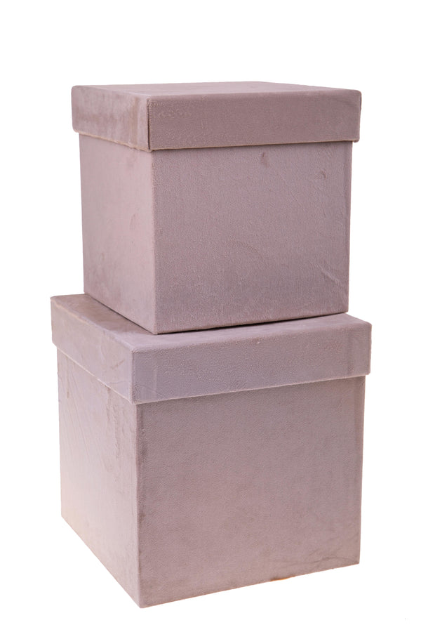 Set 2 Scatole Quadrate in Velluto H 265 cm-1