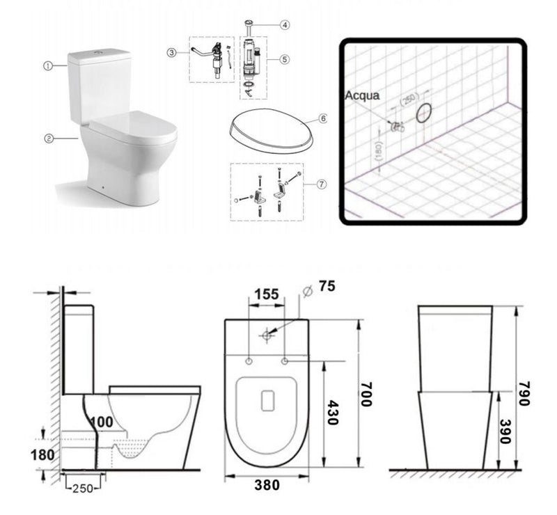 WC con Cassetta Esterna in Ceramica 36x68x79cm Vorich Comfort Bianco –  acquista su Giordano Shop