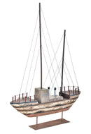 Modellino Barca Legno Anticata 50x69H cm-1