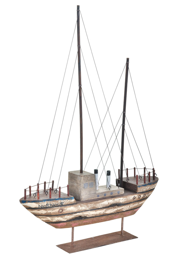 acquista Modellino Barca Legno Anticata 50x69H cm