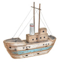 Modellino Barca Legno Invecchiata 34x33H cm-1