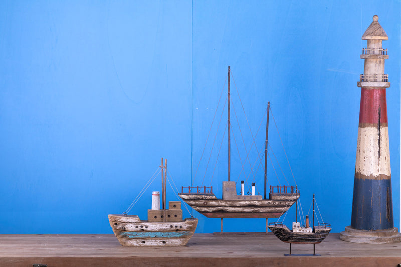 Modellino Barca Legno Invecchiata 34x33H cm-3