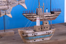 Modellino Barca Legno Invecchiata 34x33H cm-5