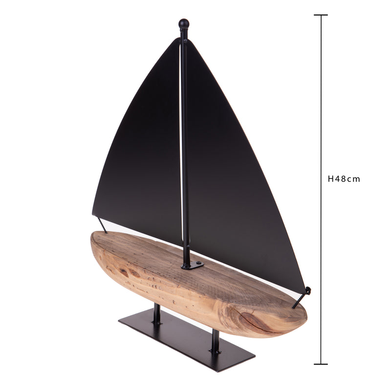 Modellino Barca con Vele in Metallo 45x105 H 48 cm -5