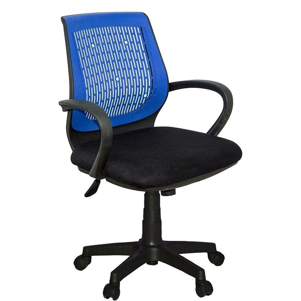 Sedia girevole da ufficio  tessuto microforato nero blu online