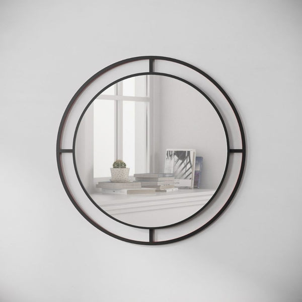 online Specchio Bubble 57x57 cm con doppia cornice in metallo nero