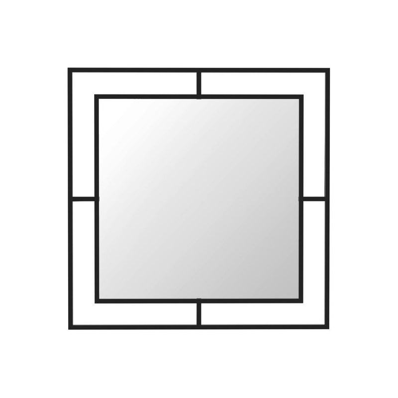 Specchio quadrato 58x58 cm Corner con doppia cornice in metallo nero-1