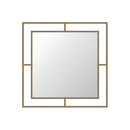 Specchio quadrato 58x58 cm Corner con doppia cornice in metallo oro-1