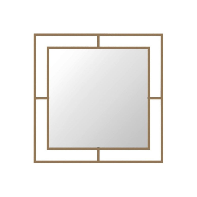 Specchio quadrato 58x58 cm Corner con doppia cornice in metallo oro-1