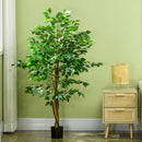 Pianta Artificiale di Ficus da Interno e Esterno H150 cm con Vaso Verde-8