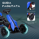 Go Kart a Pedali per Bambini 100x58x58,5 cm Ruote in EVA Blu-6