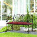 Cuscino per Panchina da Giardino 100x40 cm in Poliestere Rosso-2