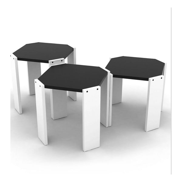 Tavolino da caffè impilabile 44,5x44,5x36 cm Nido Hansel bianco nero online