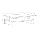 Tavolino da salotto 80x50x27,5 cm Mansu bianco doppio ripiano-3