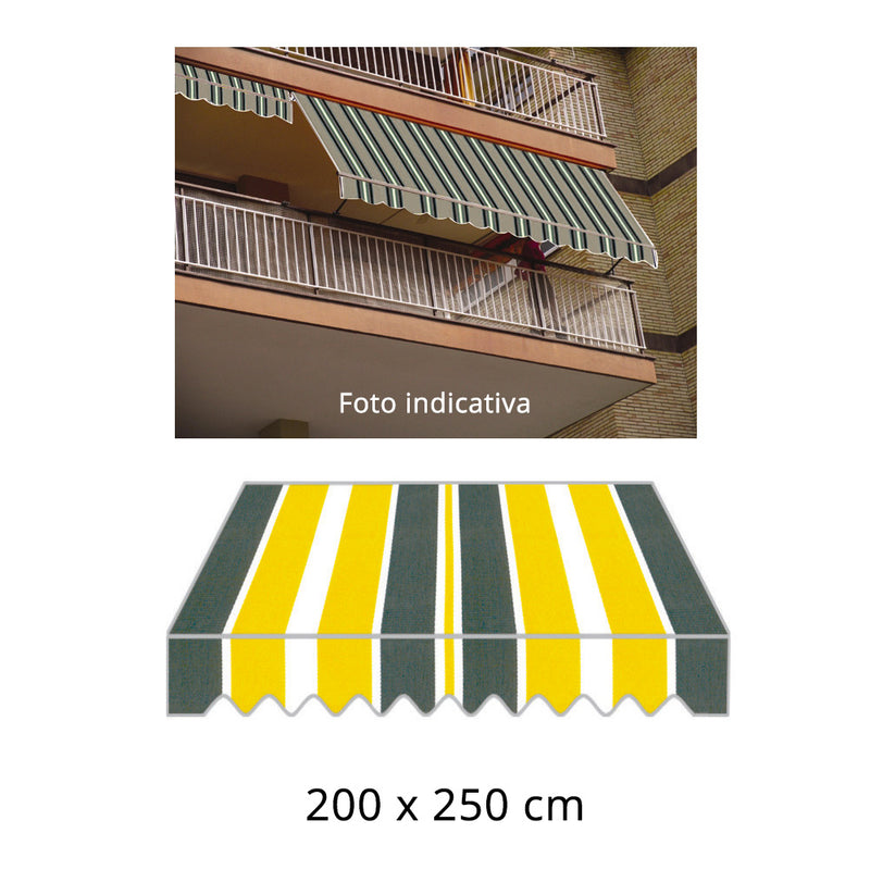 Tenda da Sole a Caduta 2x2,5m Tessuto in Poliestere Disegno P3002-2