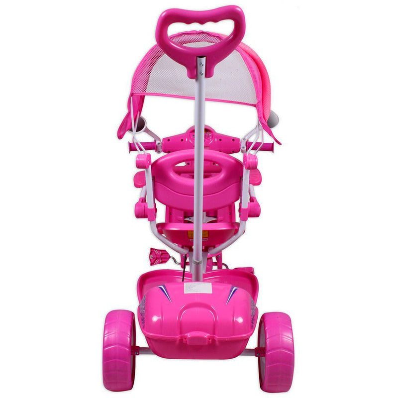 Moto Triciclo a Spinta Seggiolino Reversibile per Bambini Kid Go Rosa-3