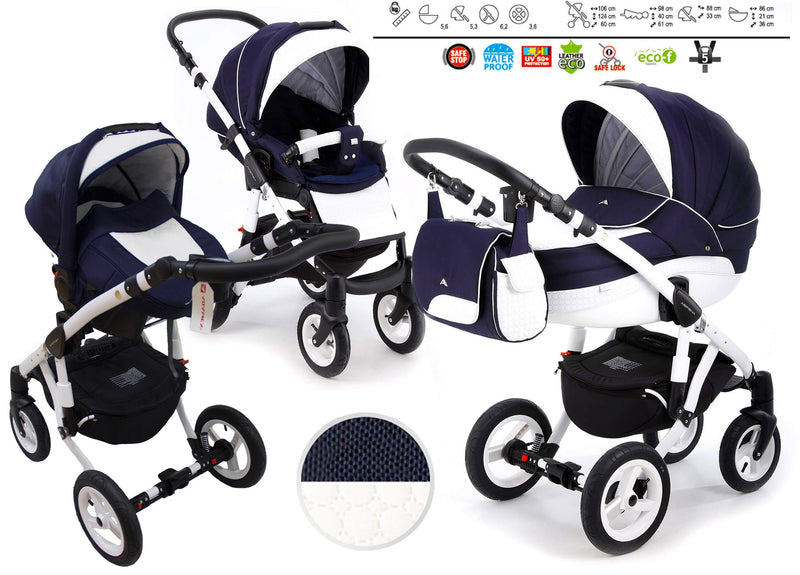 Trio Passeggino Carrozzina e Seggiolino Auto Adamex Aspena 837S