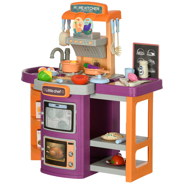 Cucina Giocattolo per Bambini 52x29x61 cm con Accessori Viola e Arancione sconto
