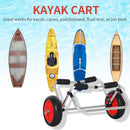 Carrellino da Spiaggia Pieghevole per Kayak e Canoa con Paraurti 70x40x42 cm in Alluminio e NBR Argento Nero e Rosso-3