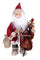 Babbo Natale con Contrabbasso Musica e Movimento H46 cm Rosso/Grigio