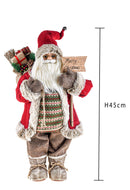 Babbo Natale con Scrtta Merry Christmas H45 cm Rosso/Marrone-2