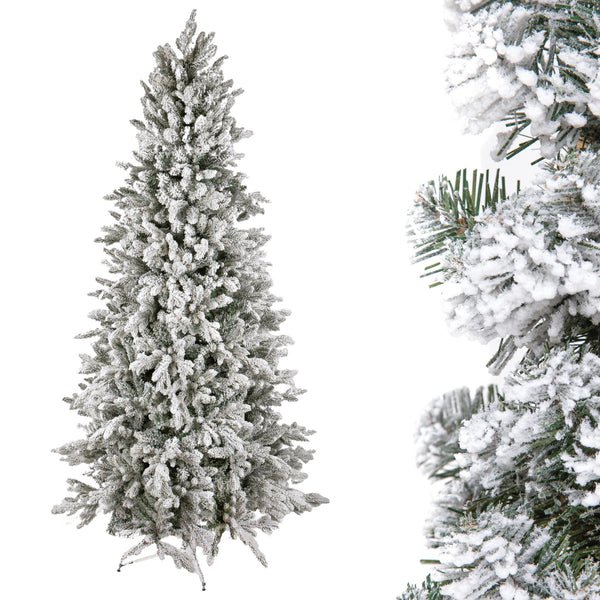 sconto Albero di Natale Artificiale H260 cm Abete Cervino con Neve 1378 Tips Verde