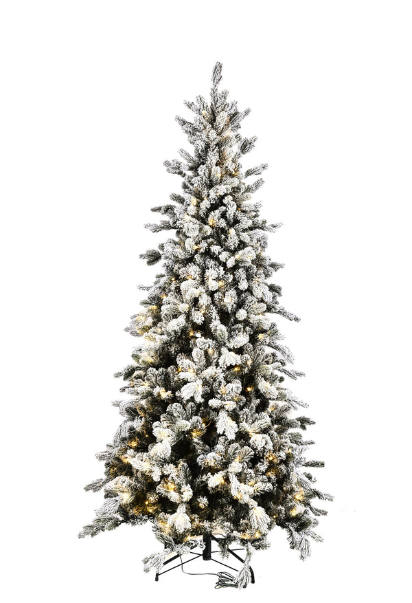 Albero di Natale Artificiale H230 cm Abete Dolomiti innevato 1367 Tips 340 Led Verde prezzo