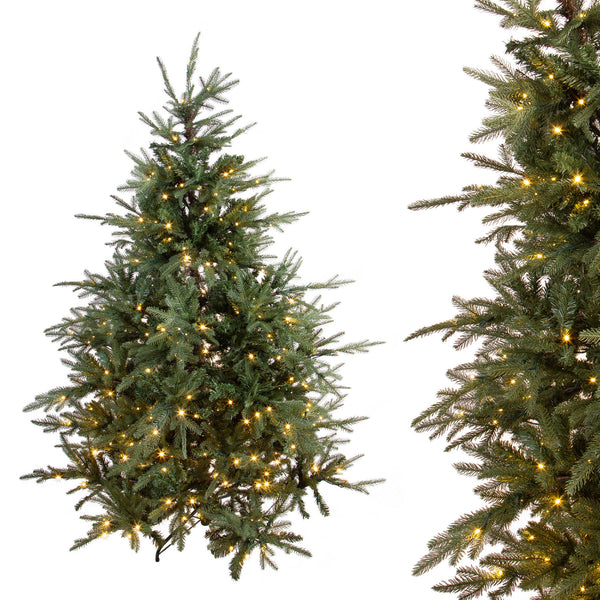 Albero di Natale Artificiale H200 cm Abete Gran Sasso 2703 Tips 400 Led Verde sconto
