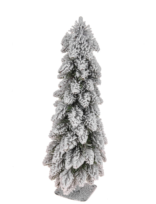 sconto Mini Albero di Natale Artificiale H60 cm Abete Slim con Neve Verde